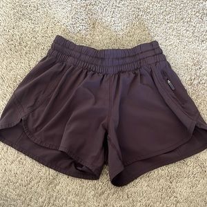 Dark purple maroon lululemon tracker shorts